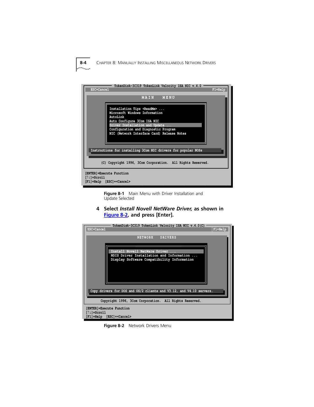 3Com 3C319 manual Network Drivers 