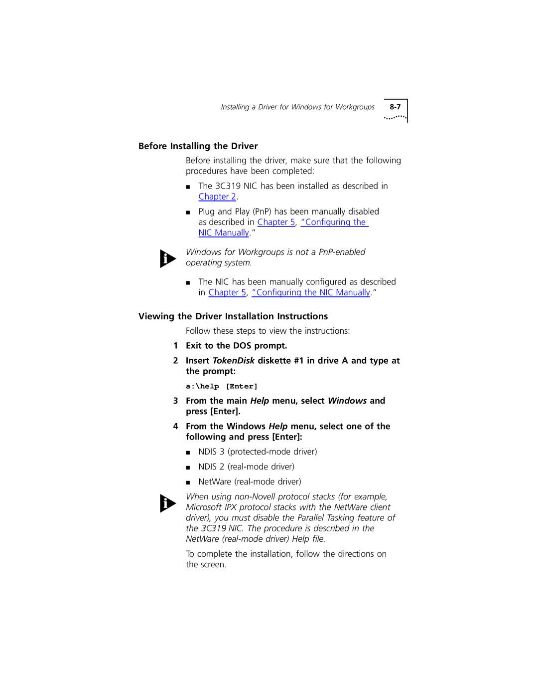 3Com 3C319 manual Before Installing the Driver, Viewing the Driver Installation Instructions 