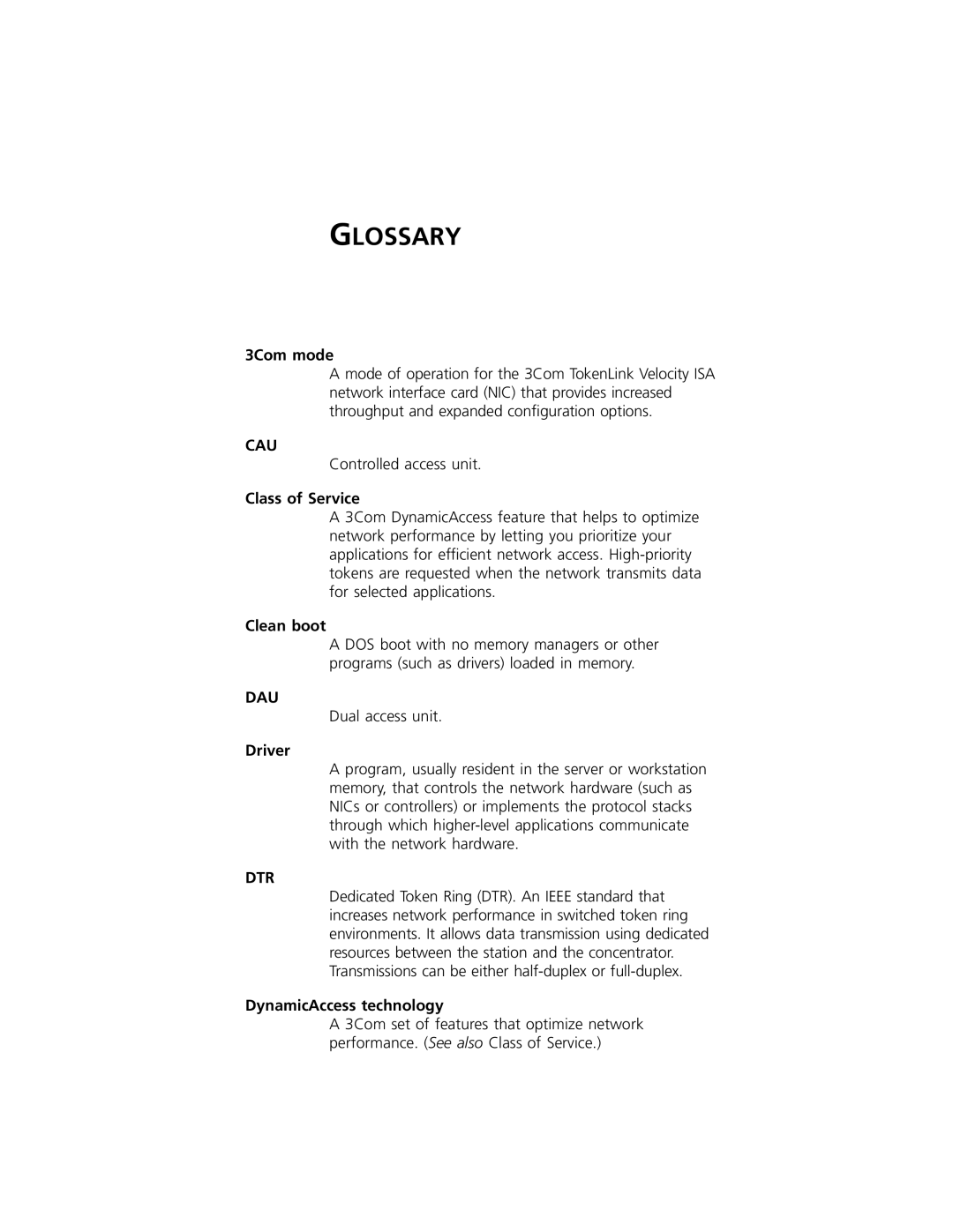 3Com 3C319 manual Glossary 