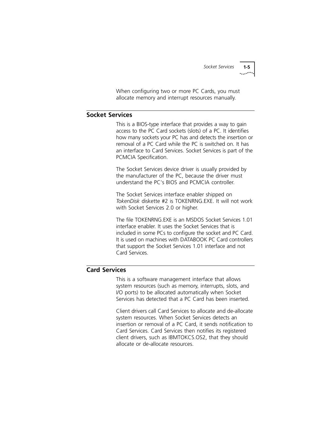 3Com 3C389 manual Socket Services, Card Services 