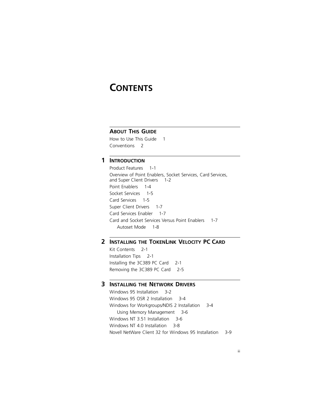 3Com 3C389 manual Contents 