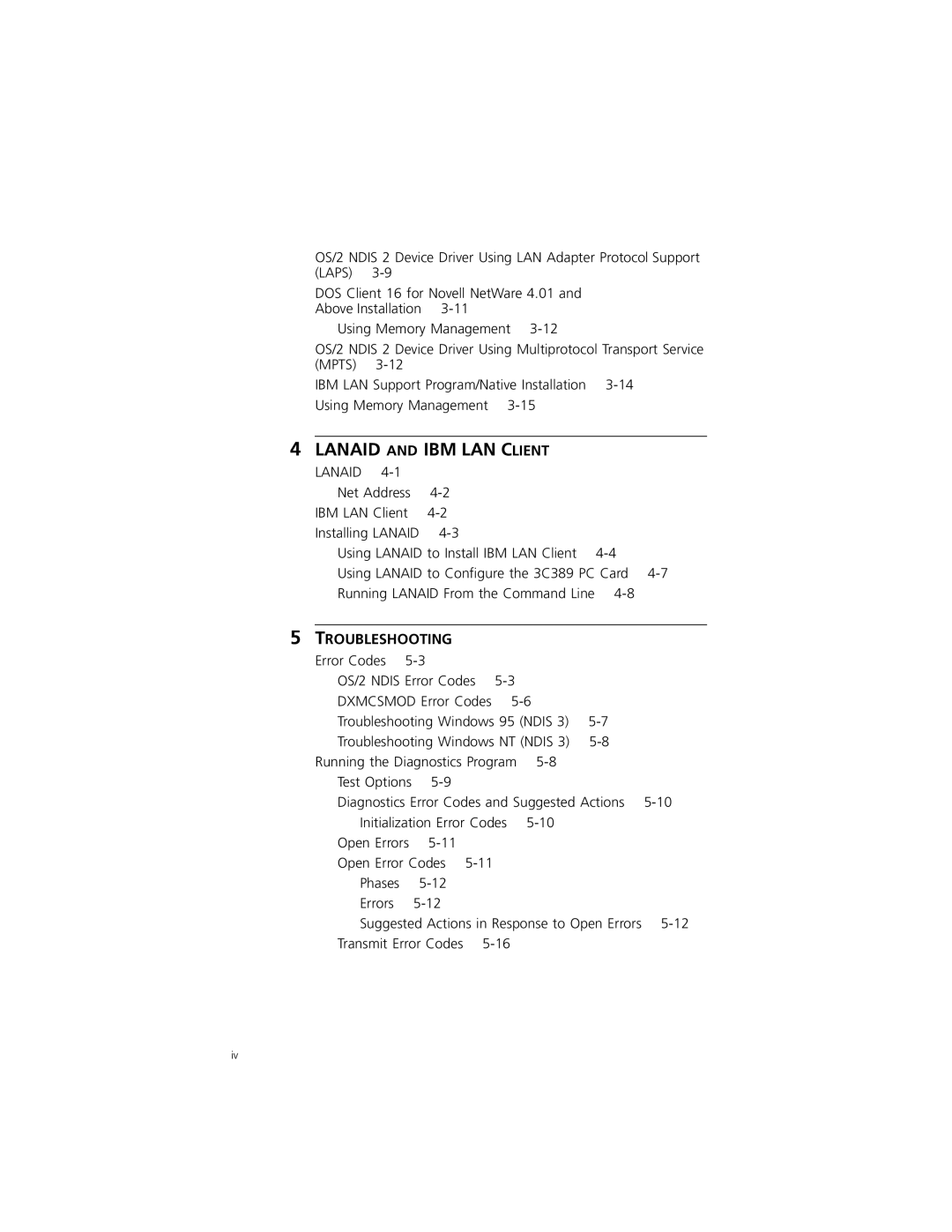 3Com 3C389 manual Lanaid and IBM LAN Client 