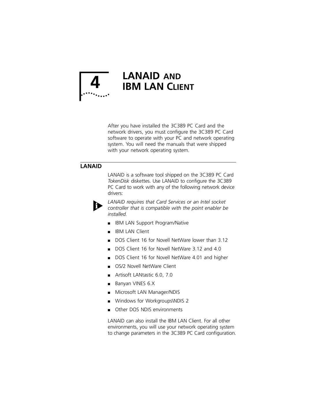 3Com 3C389 manual Lanaid 