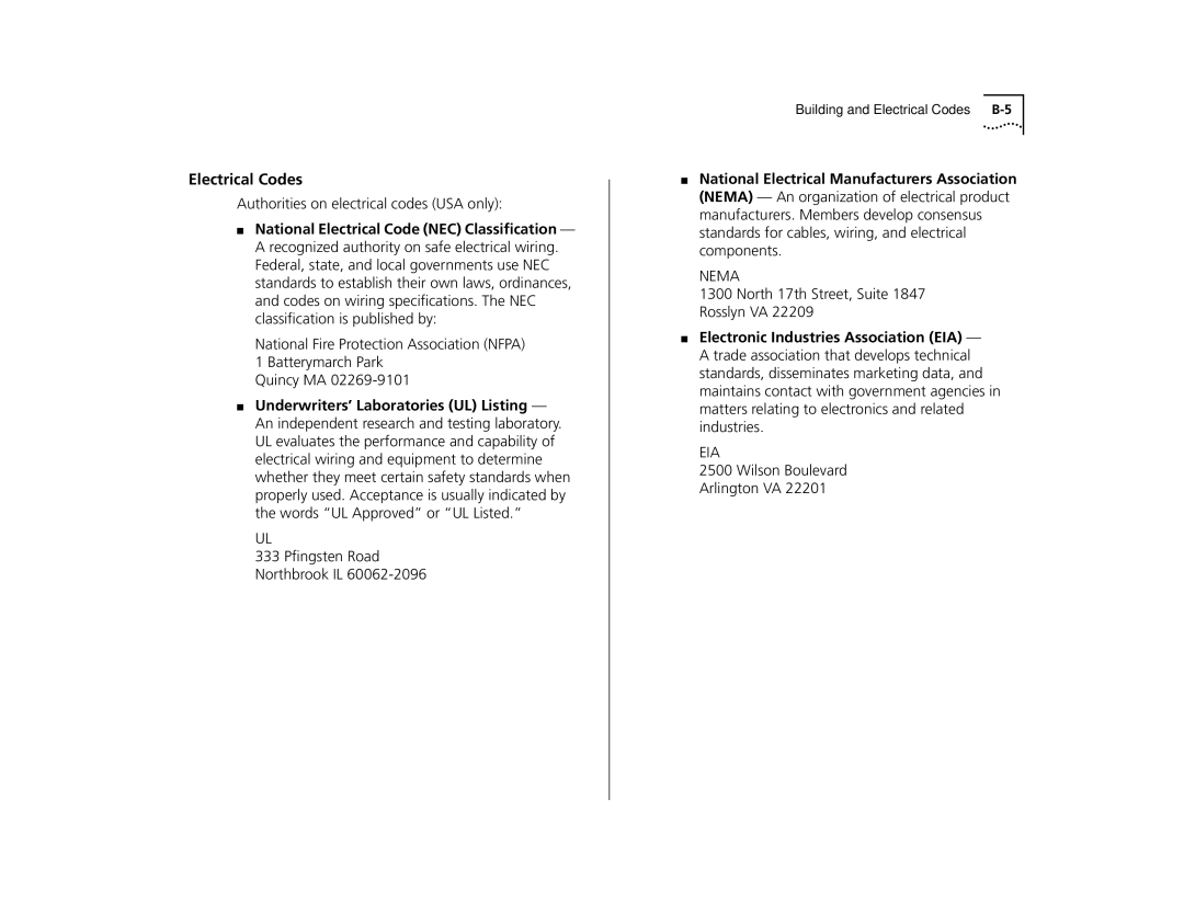 3Com 3C39024, 3C39036, 10005622 manual Electrical Codes 