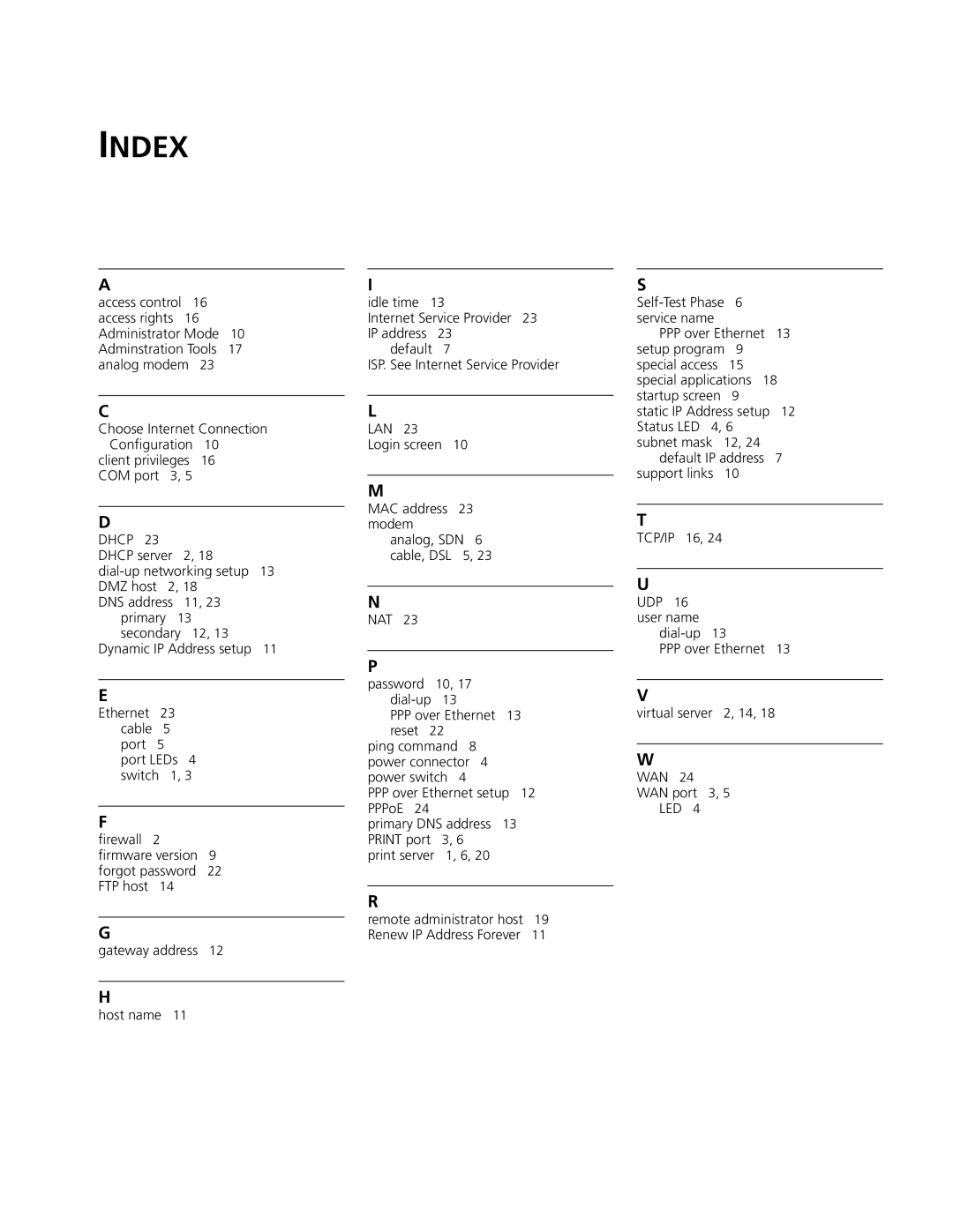 3Com 3C510 manual Index, Dhcp 