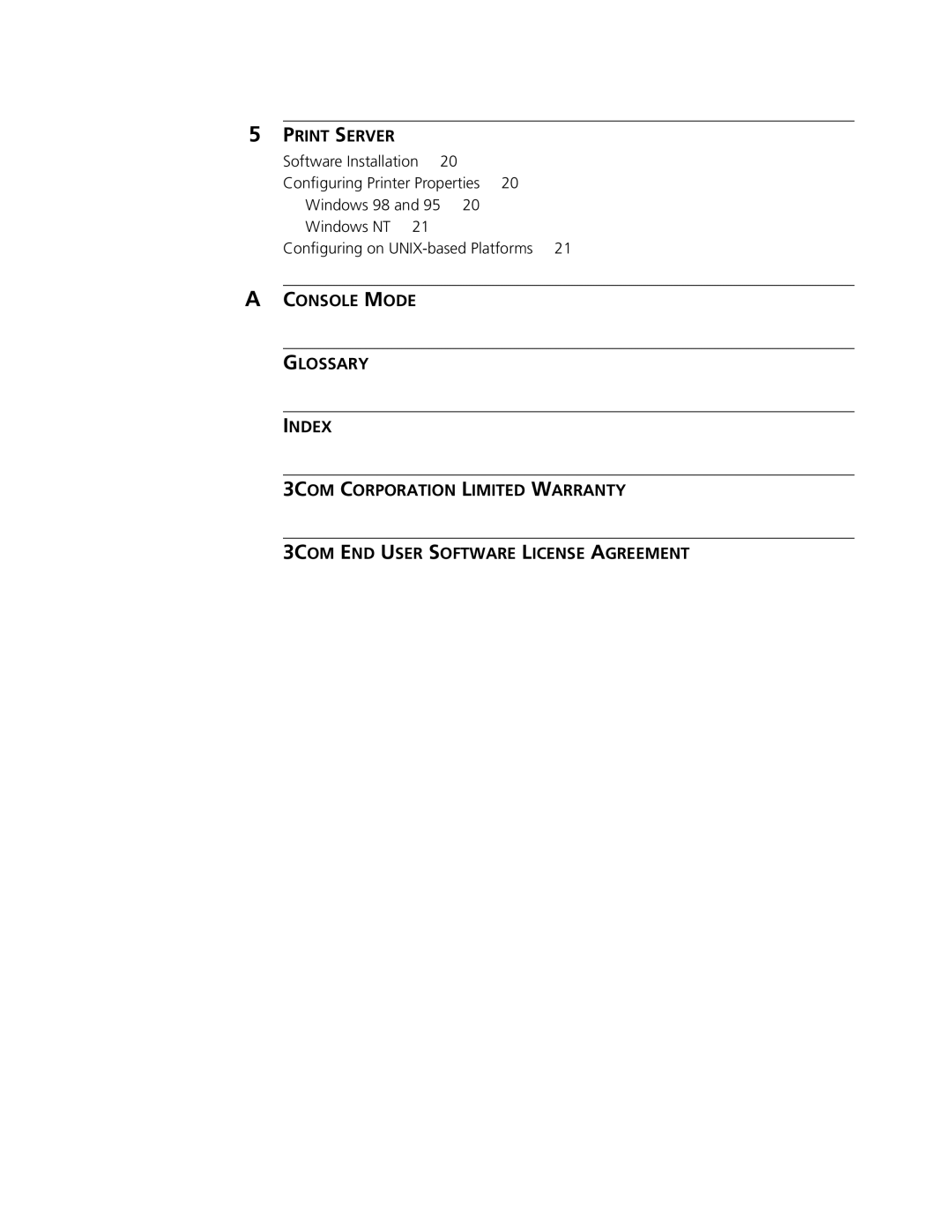 3Com 3C510 manual Print Server 