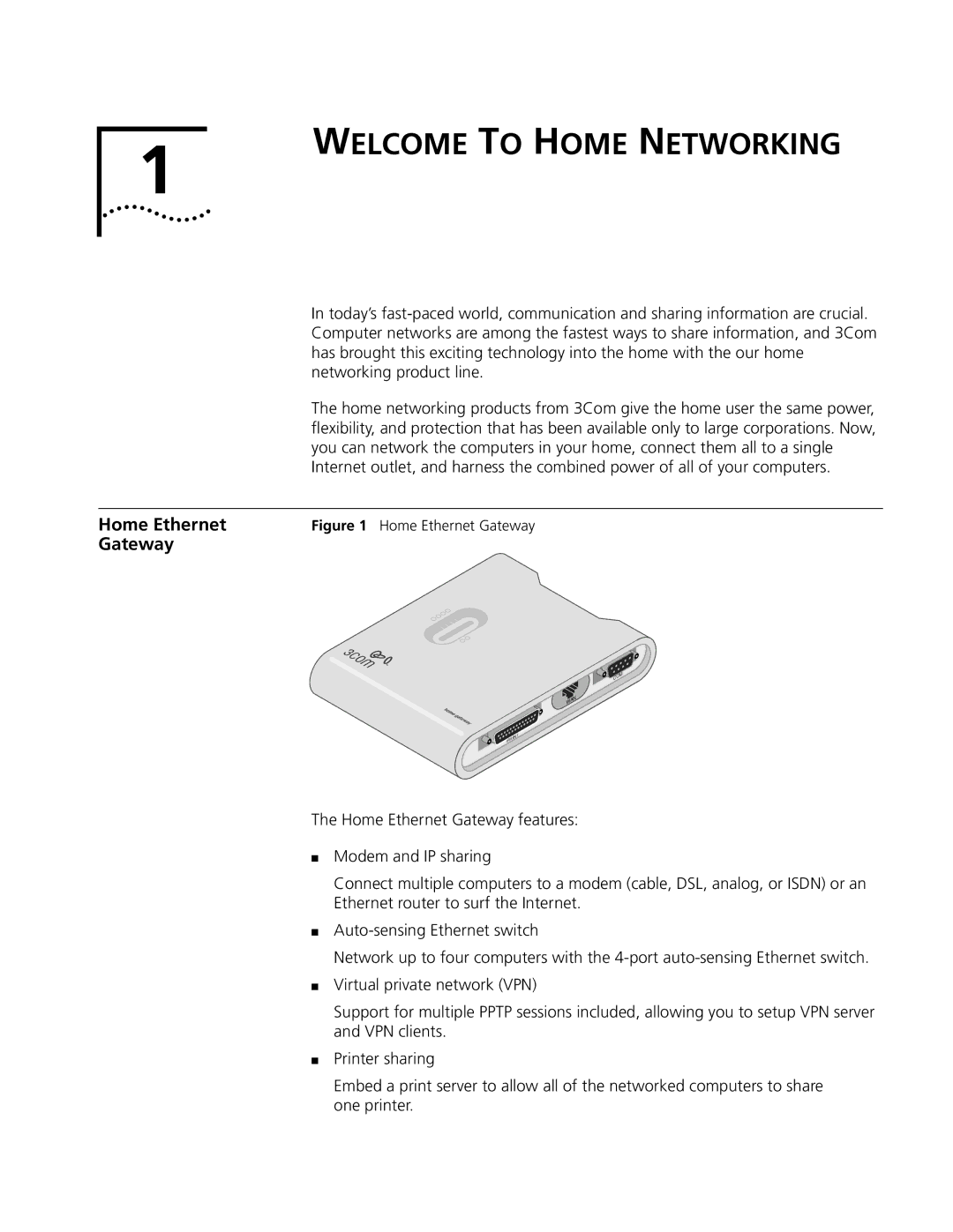 3Com 3C510 manual Welcome to Home Networking, Home Ethernet, Gateway 