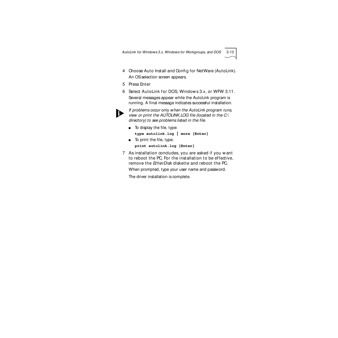 3Com 3C589D manual To display the ﬁle, type 