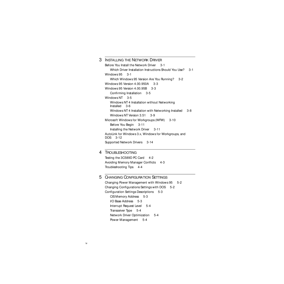 3Com 3C589D manual Troubleshooting 