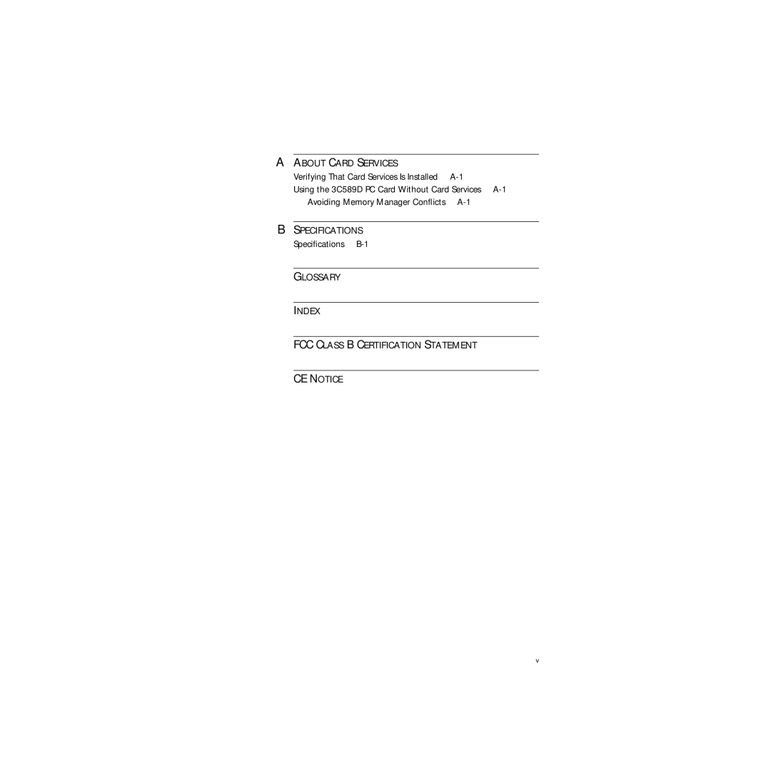 3Com 3C589D manual Glossary Index FCC Class B Certification Statement CE Notice 