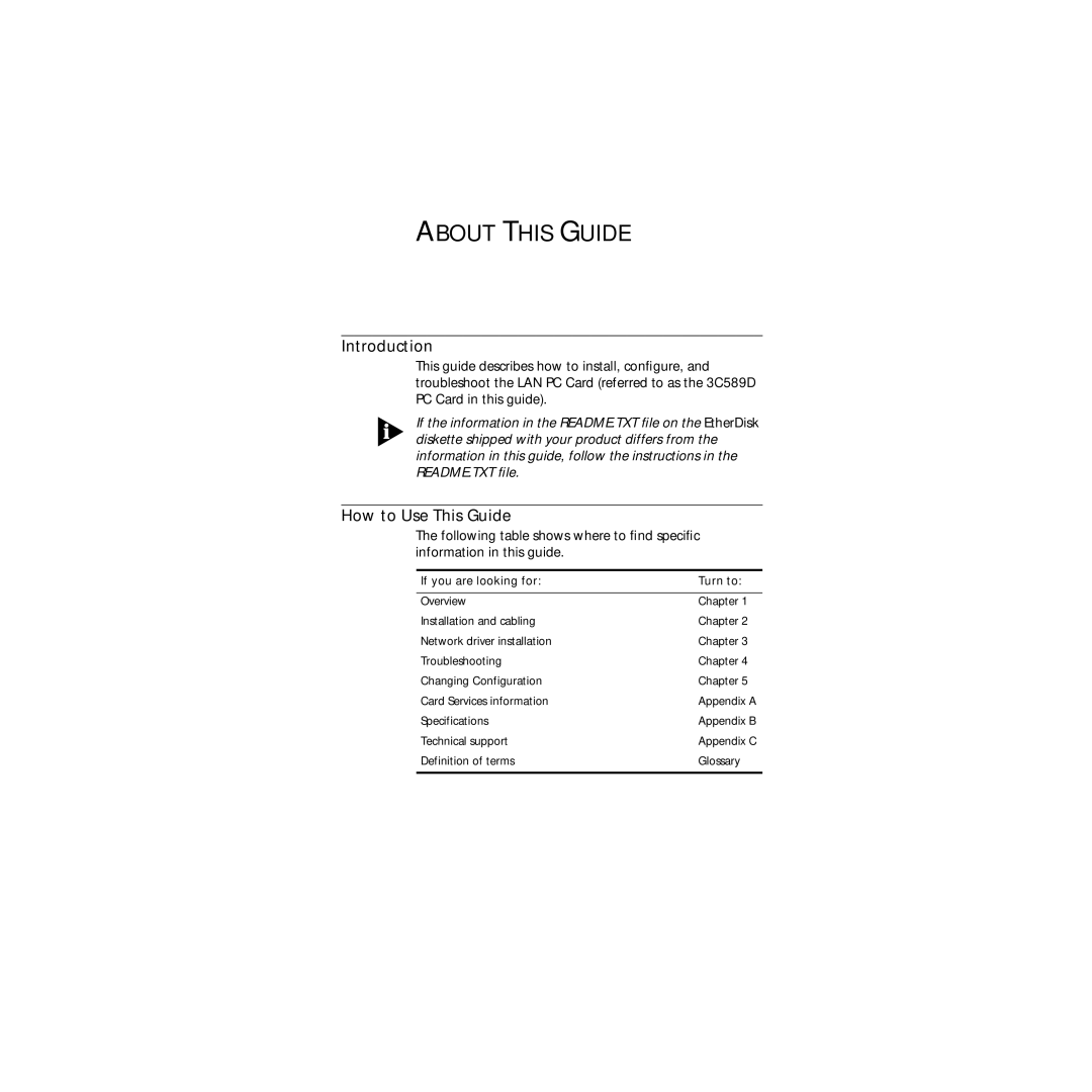 3Com 3C589D manual About this Guide, Introduction, How to Use This Guide 