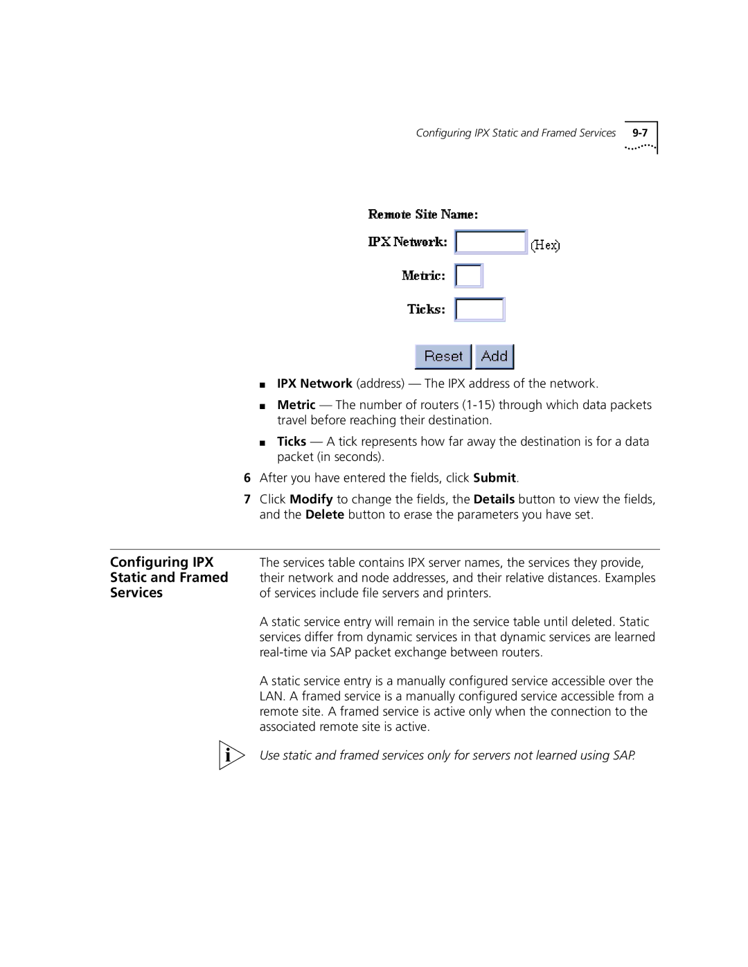 3Com 3C840 manual Services include file servers and printers, Real-time via SAP packet exchange between routers 