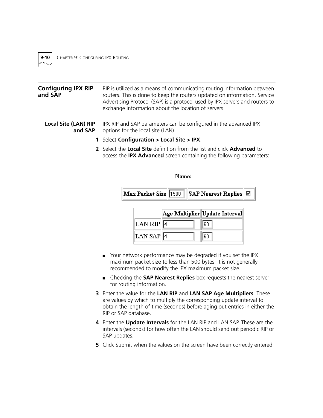 3Com 3C840 manual Select Configuration Local Site IPX 