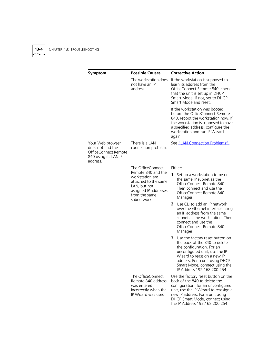 3Com 3C840 manual Specified address, configure 