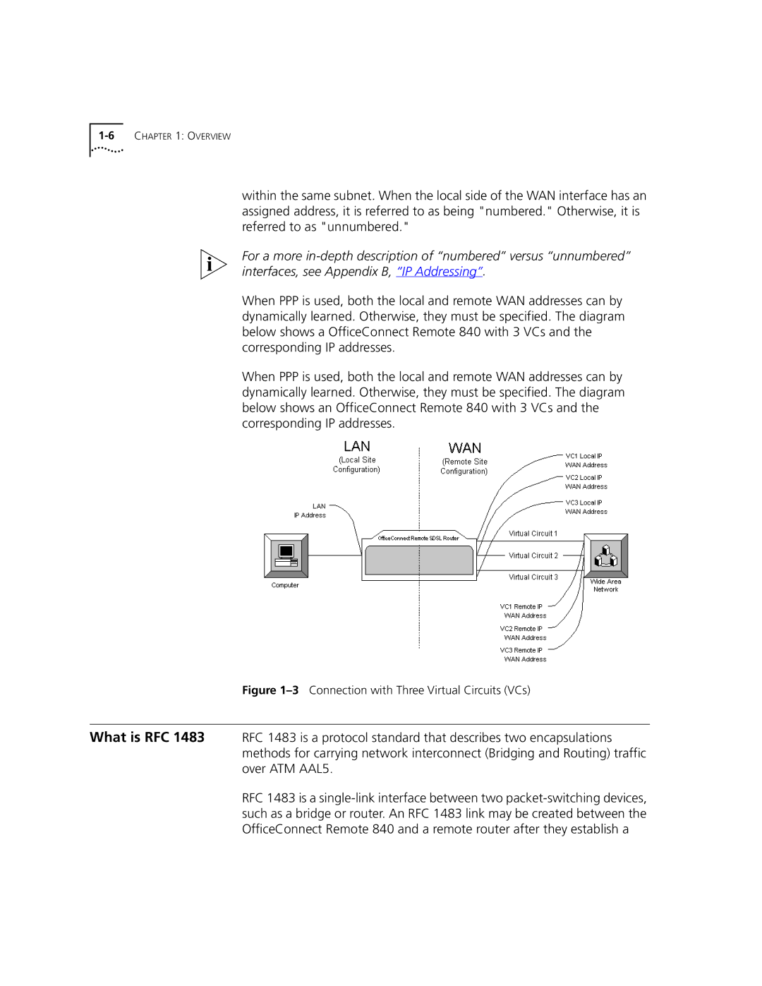 3Com 3C840 manual 3Connection with Three Virtual Circuits VCs 