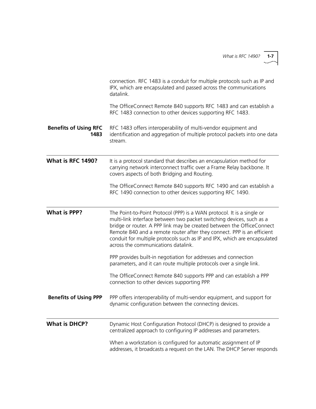 3Com 3C840 manual What is RFC 1490? 