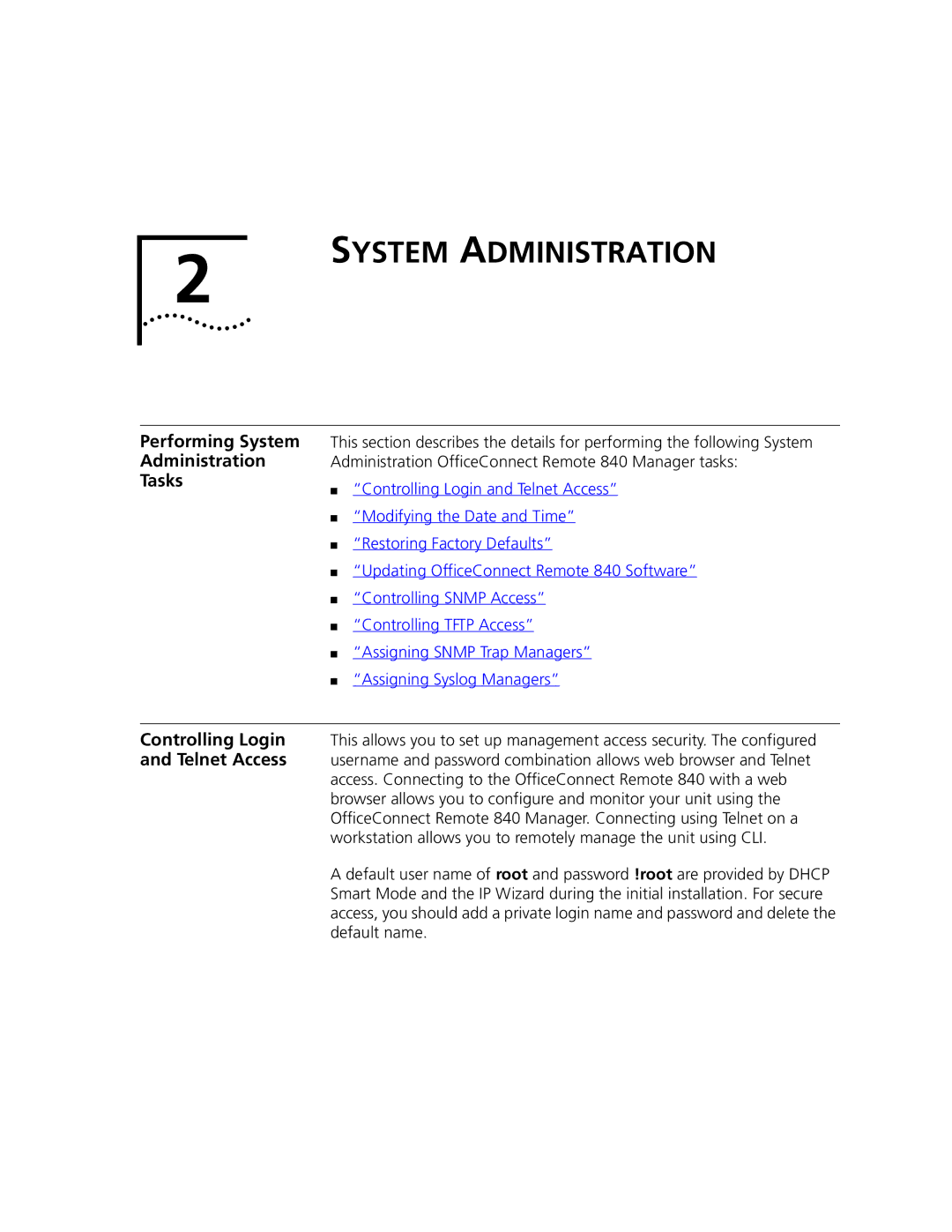 3Com 3C840 manual Performing System Administration Tasks 