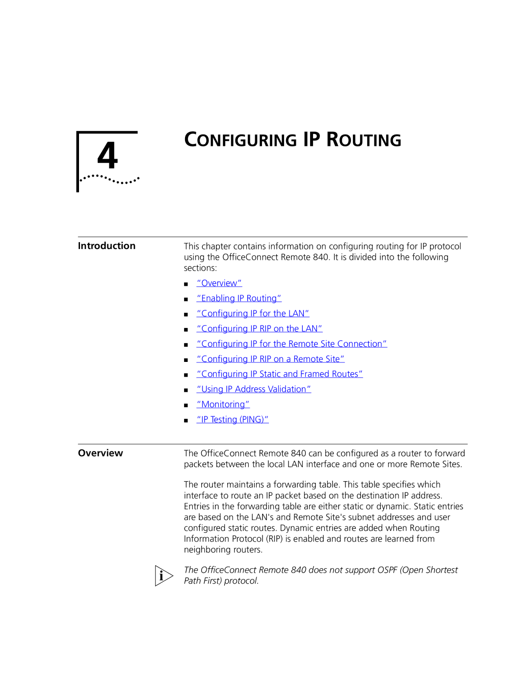 3Com 3C840 manual Configuring IP Routing, Overview 