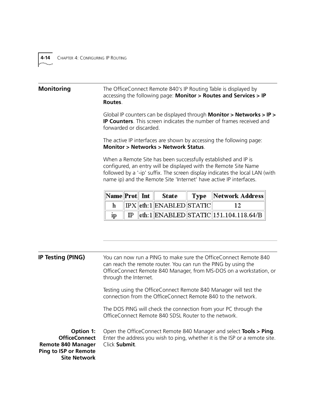 3Com 3C840 manual Monitoring 