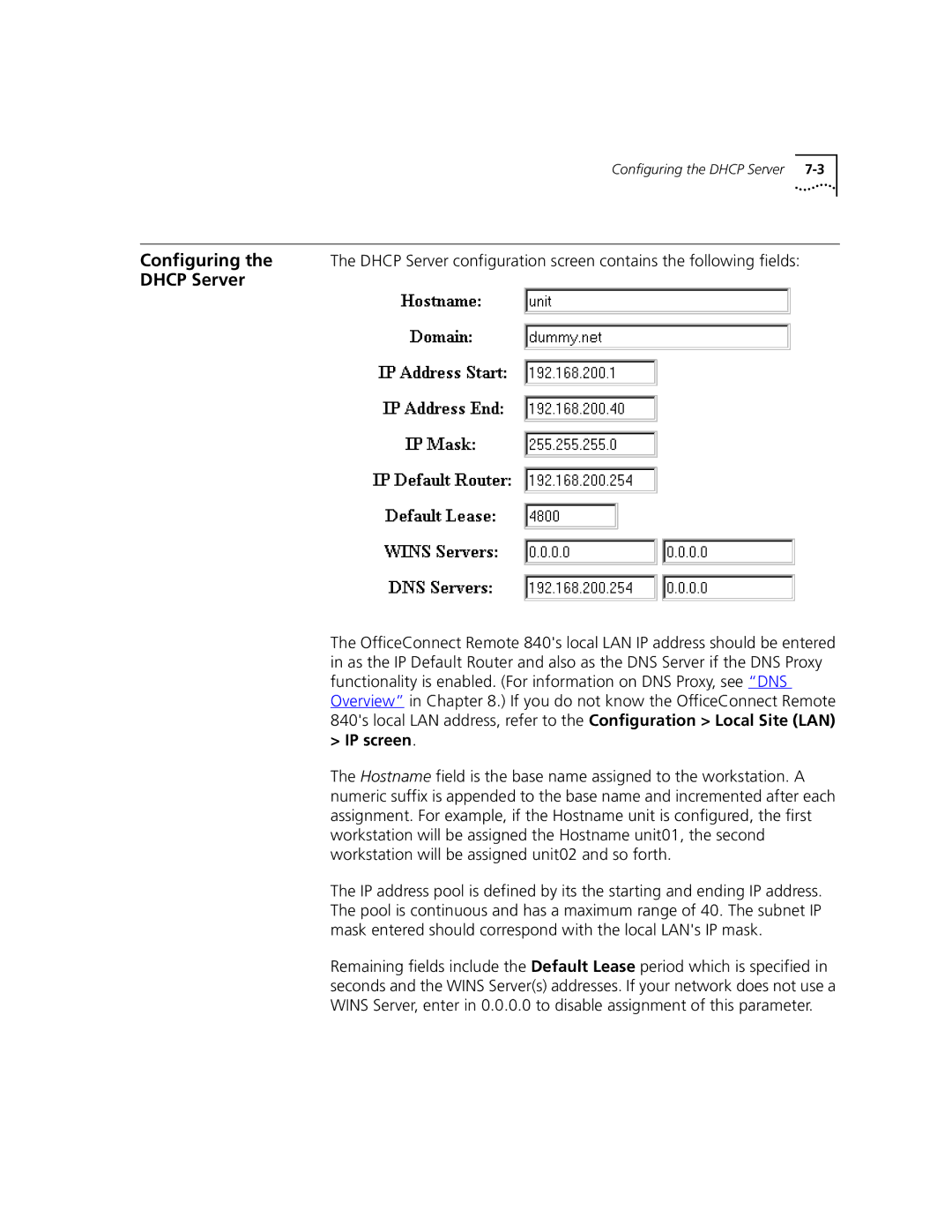 3Com 3C840 manual Dhcp Server 