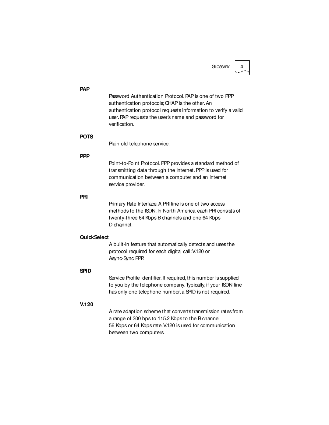 3Com 3C882 manual Plain old telephone service, 120 