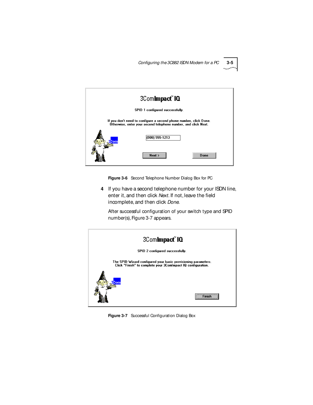 3Com 3C882 manual Second Telephone Number Dialog Box for PC 