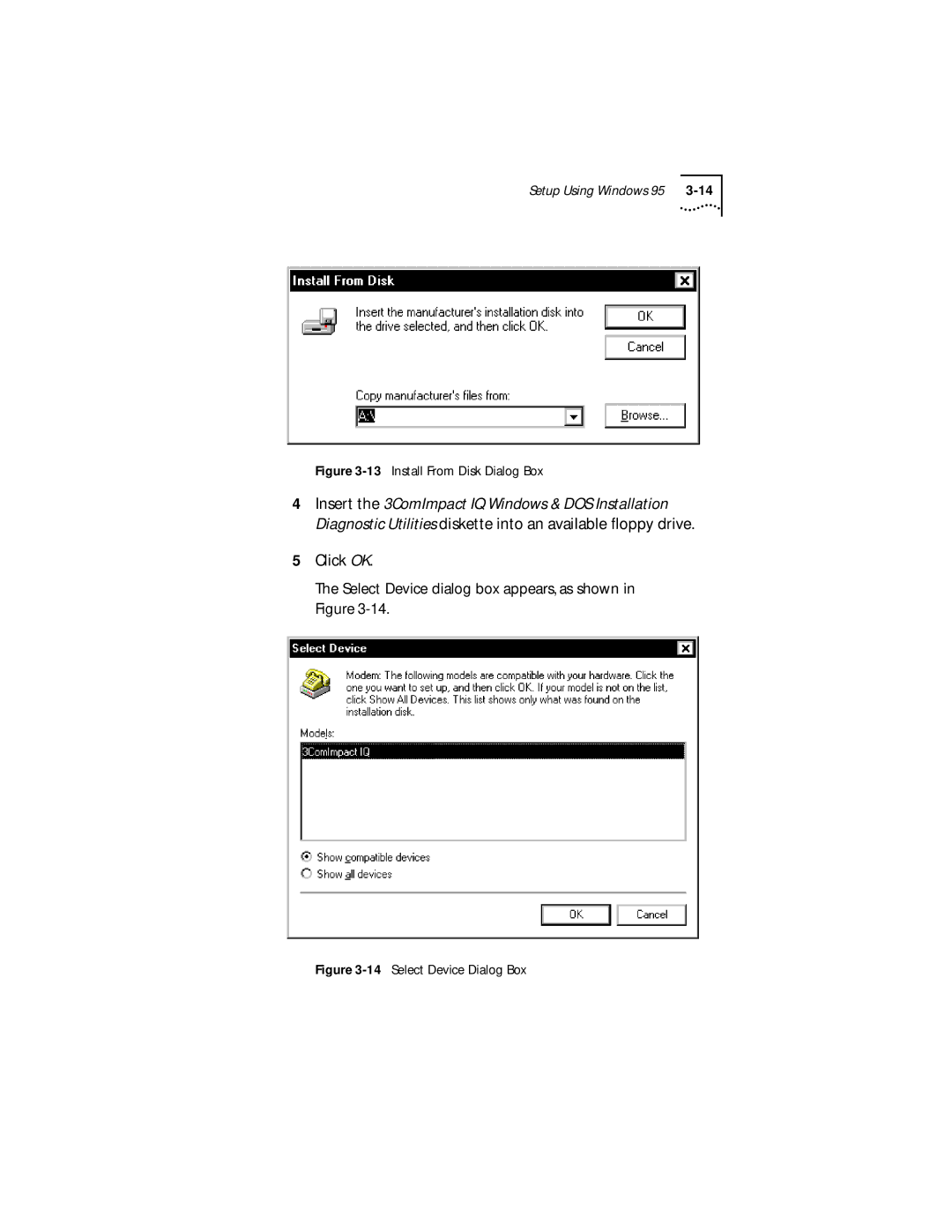 3Com 3C882 manual Install From Disk Dialog Box 