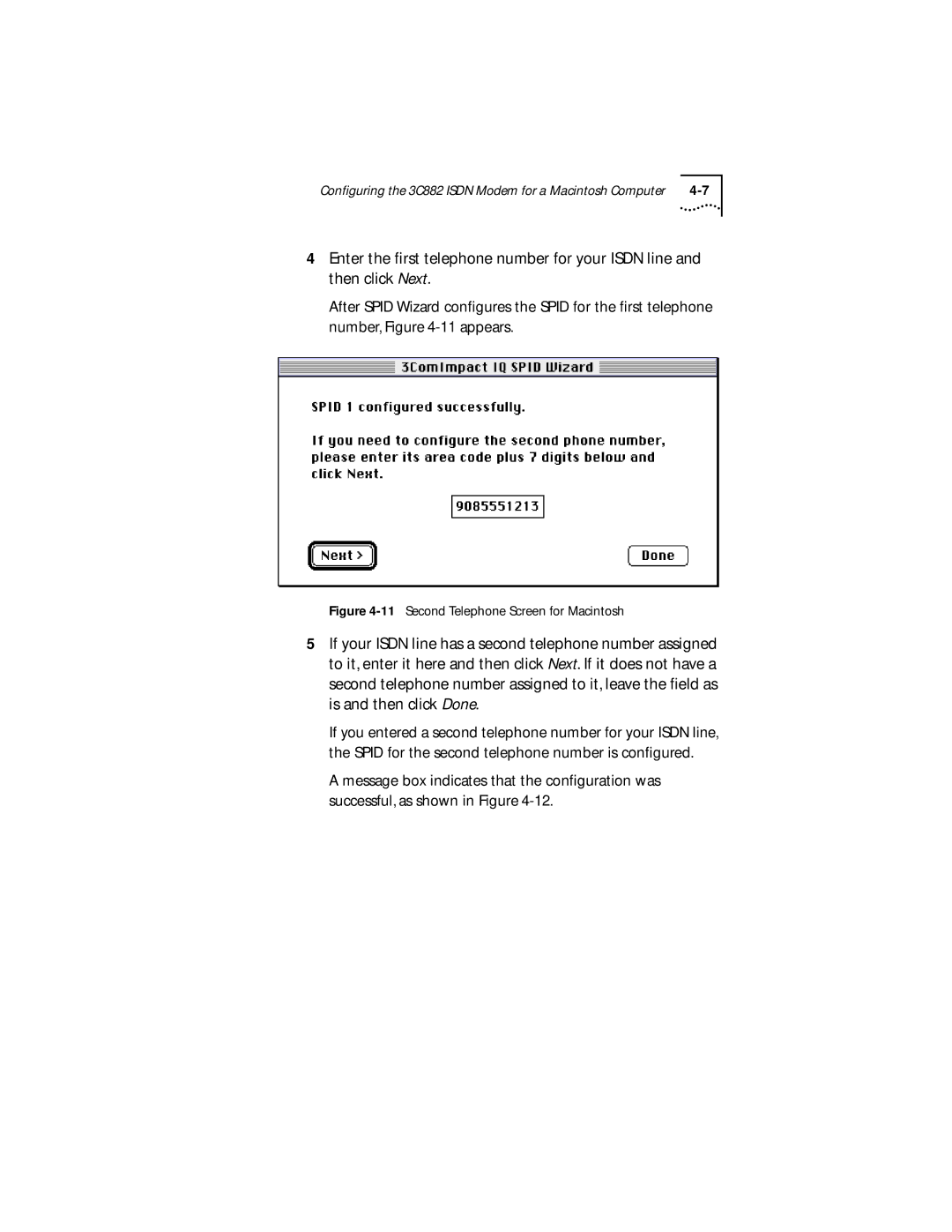 3Com 3C882 manual Second Telephone Screen for Macintosh 