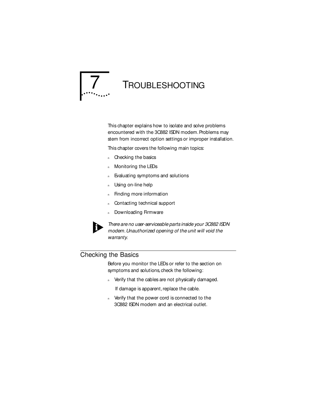 3Com 3C882 manual Troubleshooting, Checking the Basics 