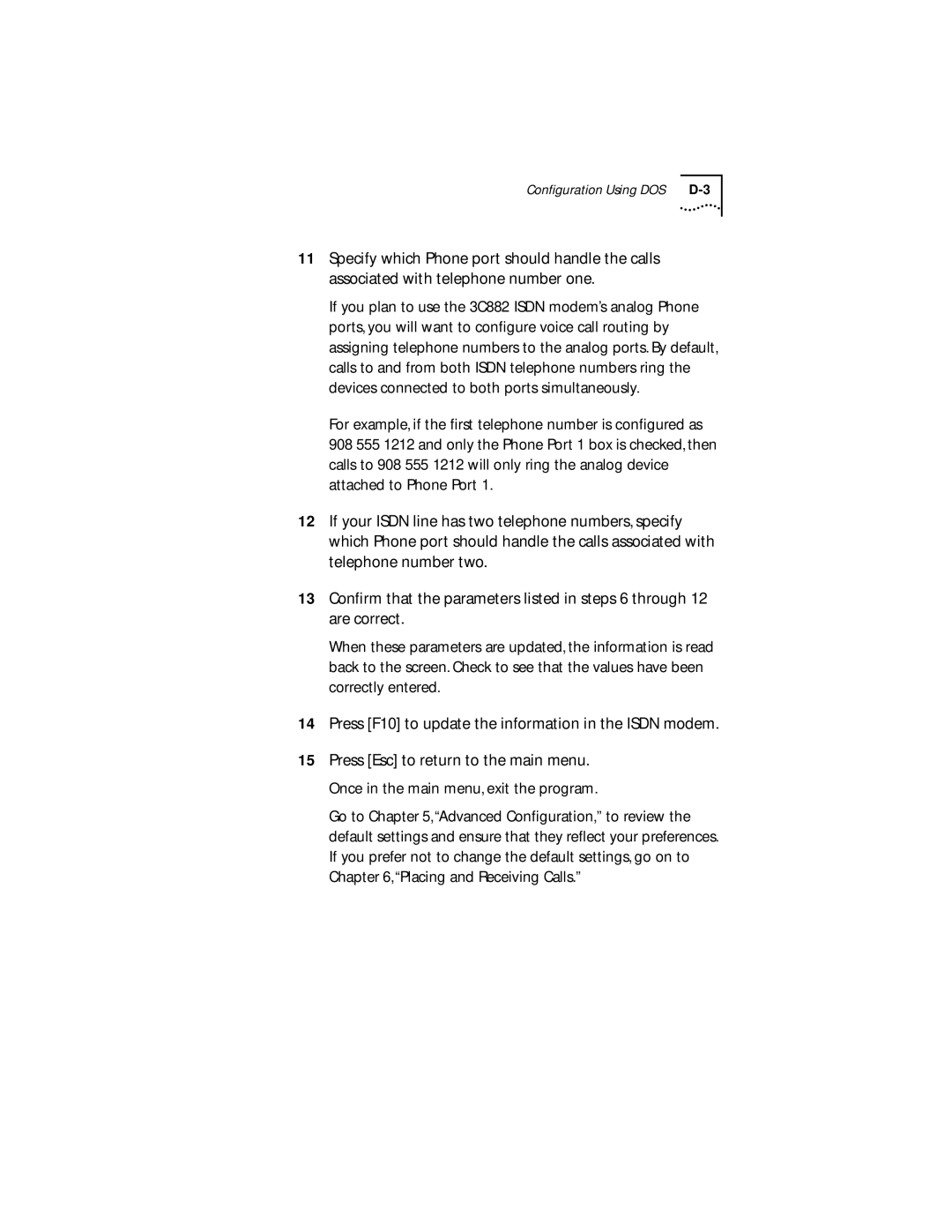 3Com 3C882 manual Configuration Using DOS 