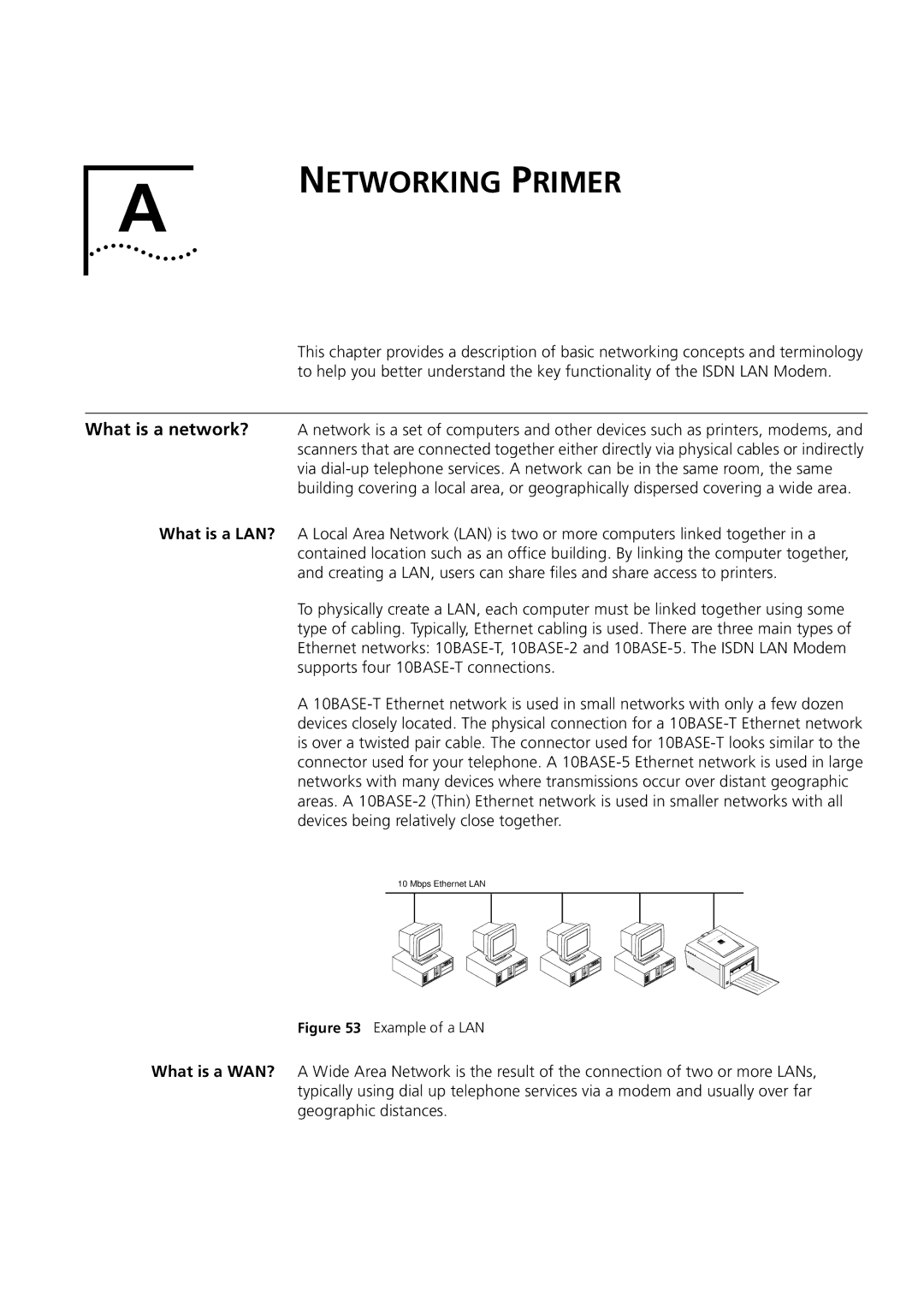 3Com 3C892 manual Networking Primer, Example of a LAN 