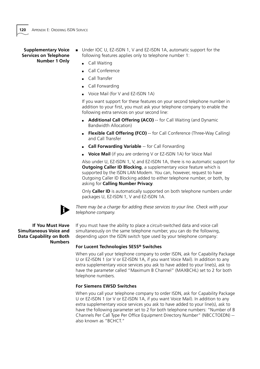 3Com 3C892 manual Call Forwarding Variable -- for Call Forwarding, Numbers For Lucent Technologies 5ESS Switches 