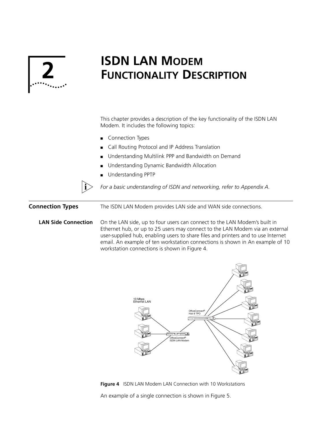 3Com 3C892 manual Functionality Description, Connection Types, An example of a single connection is shown in Figure 