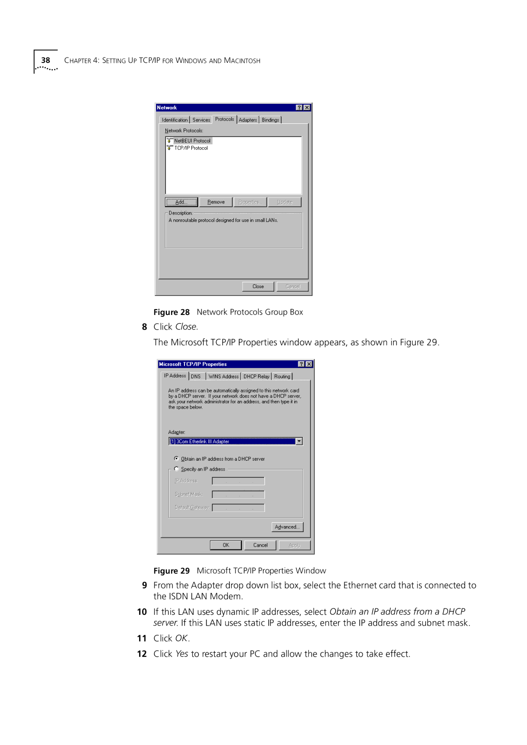 3Com 3C892 manual Network Protocols Group Box 