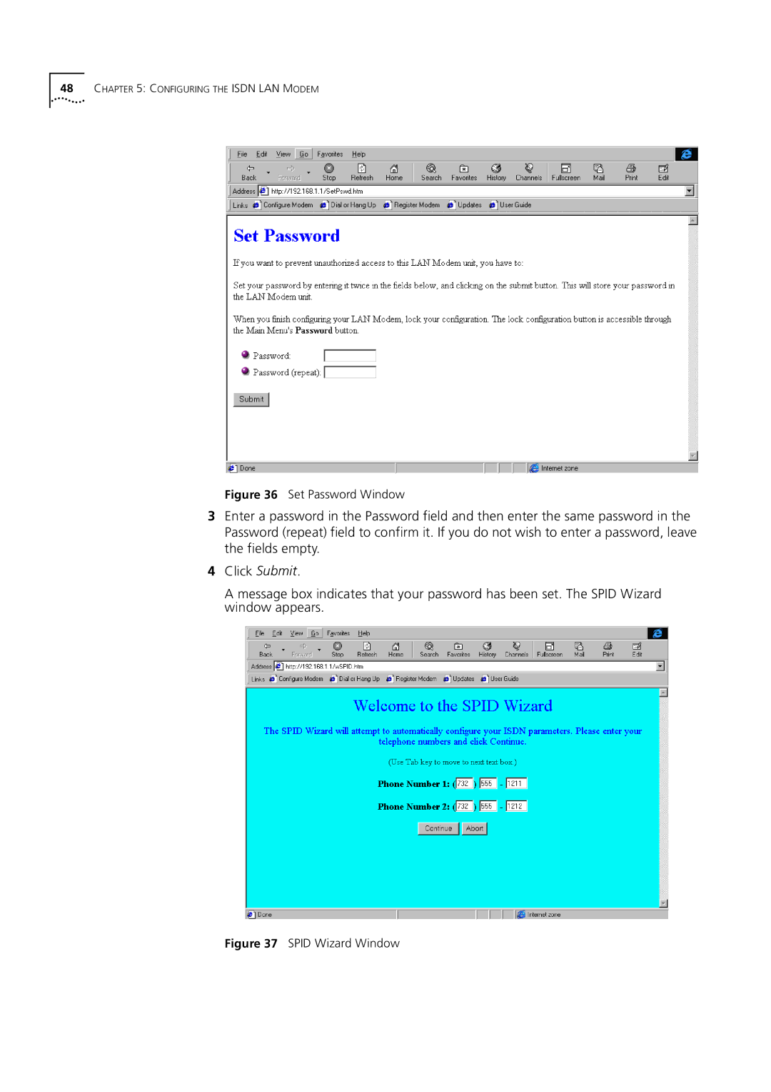 3Com 3C892 manual Set Password Window 