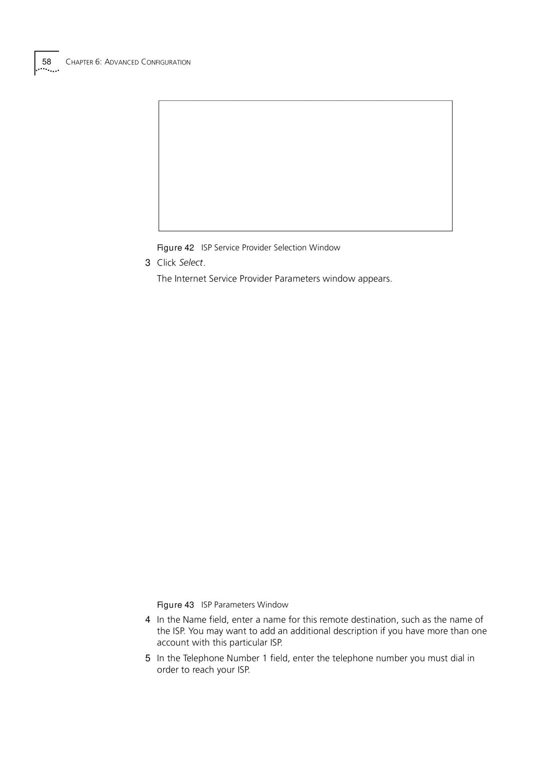 3Com 3C892 manual ISP Service Provider Selection Window 