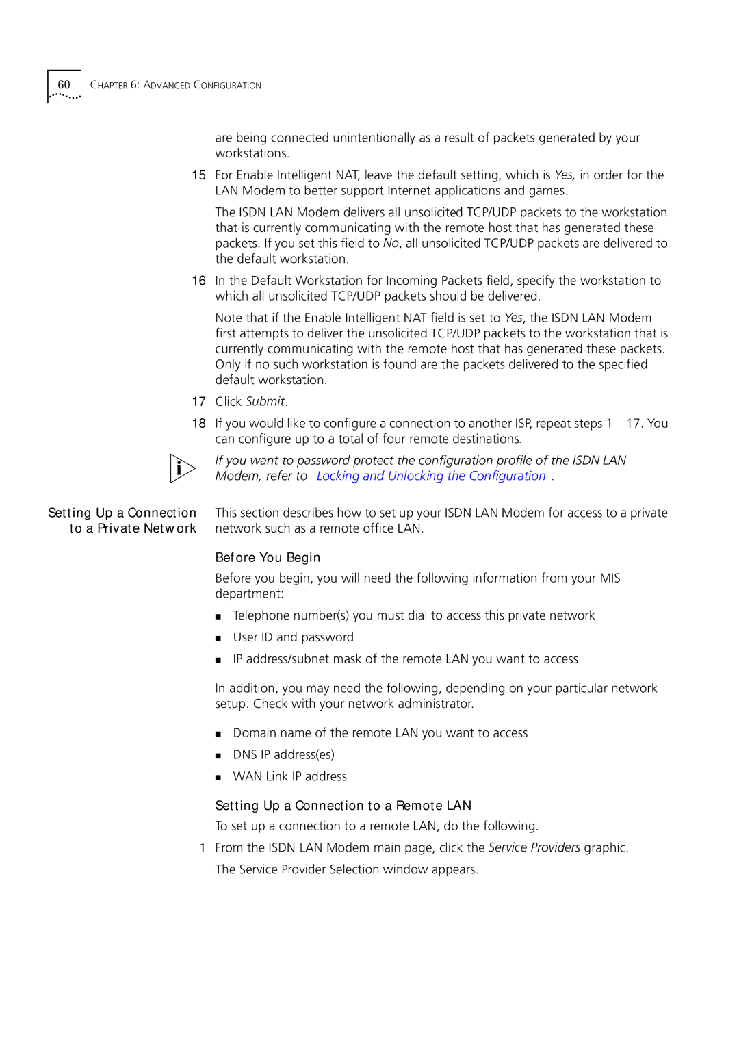 3Com 3C892 manual Before You Begin, Setting Up a Connection to a Remote LAN 