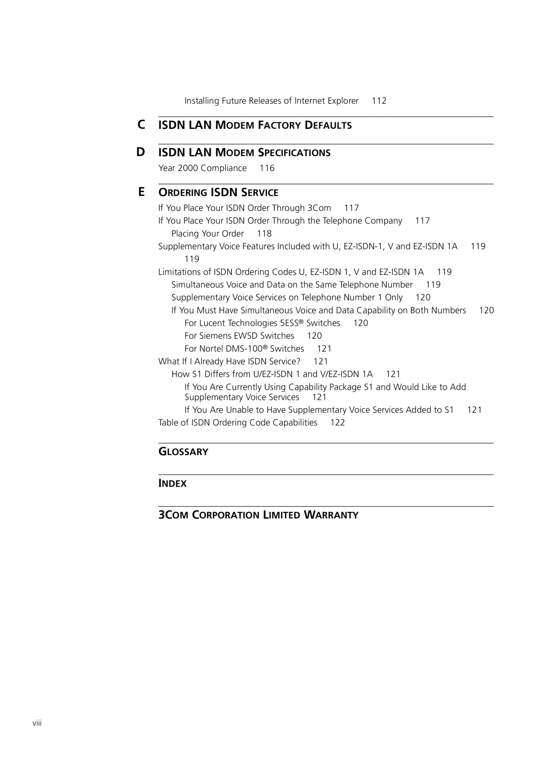 3Com 3C892 manual Glossary Index 3COM Corporation Limited Warranty 