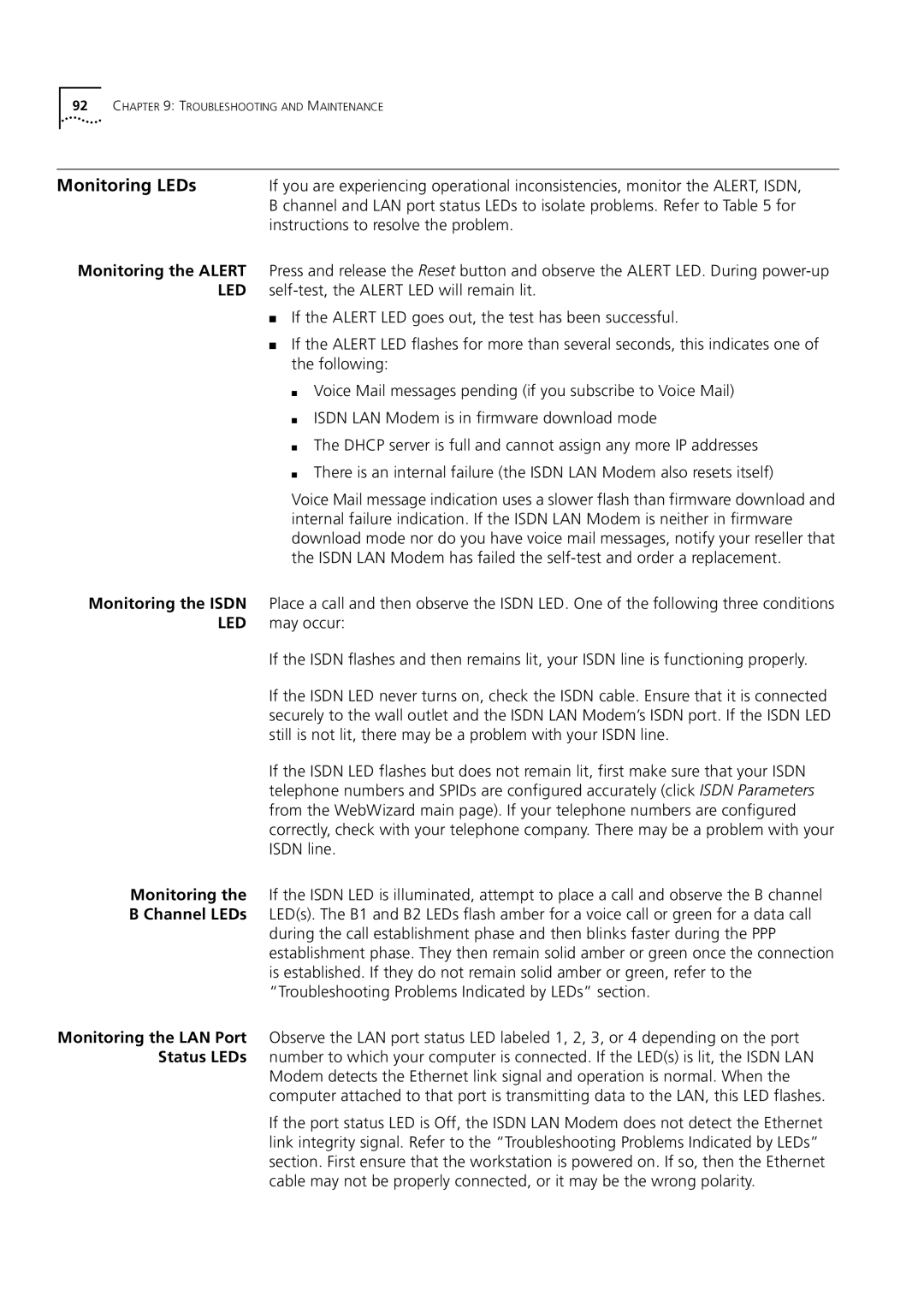 3Com 3C892 manual Monitoring LEDs, Instructions to resolve the problem 