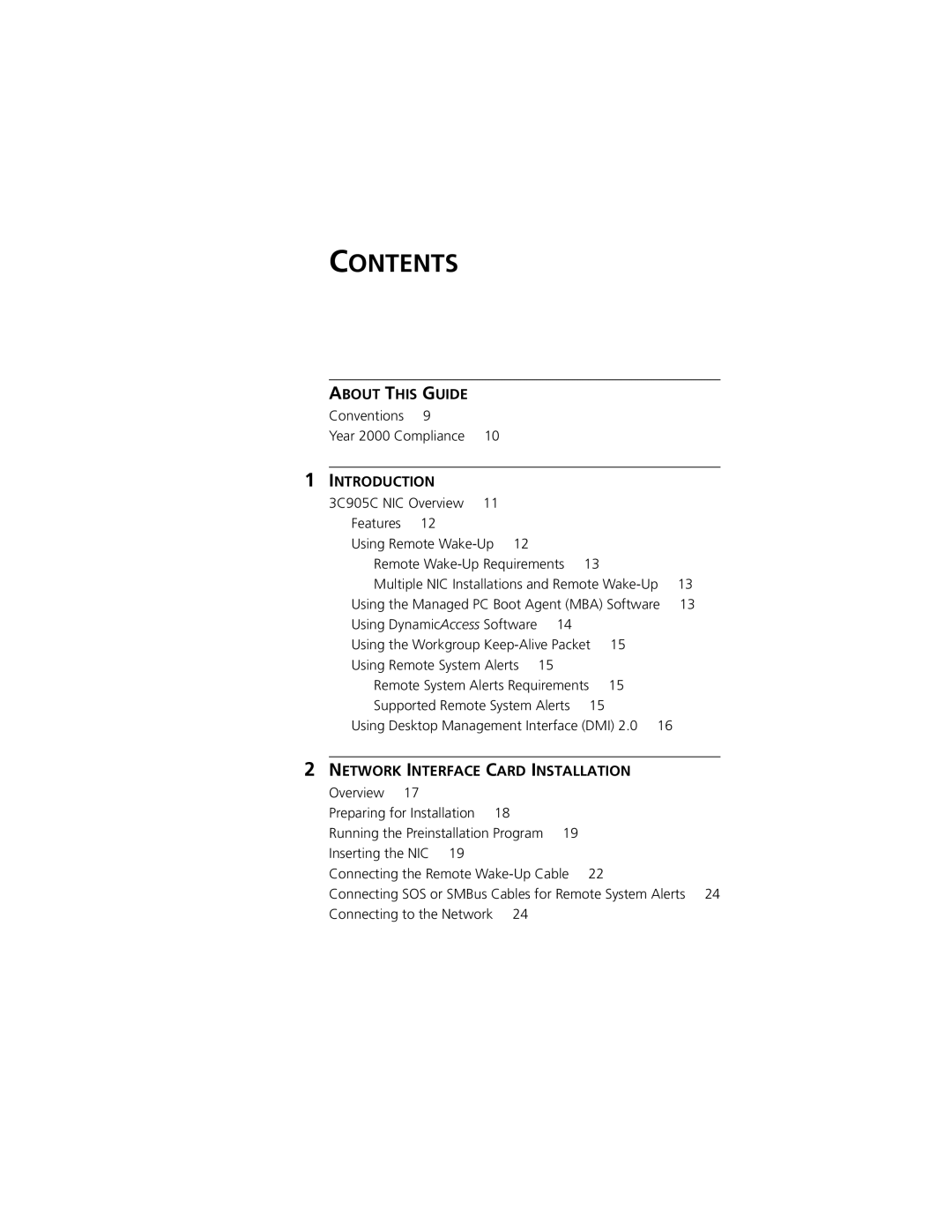 3Com 3C905C-TX-M, 3C905C-TX manual Contents 