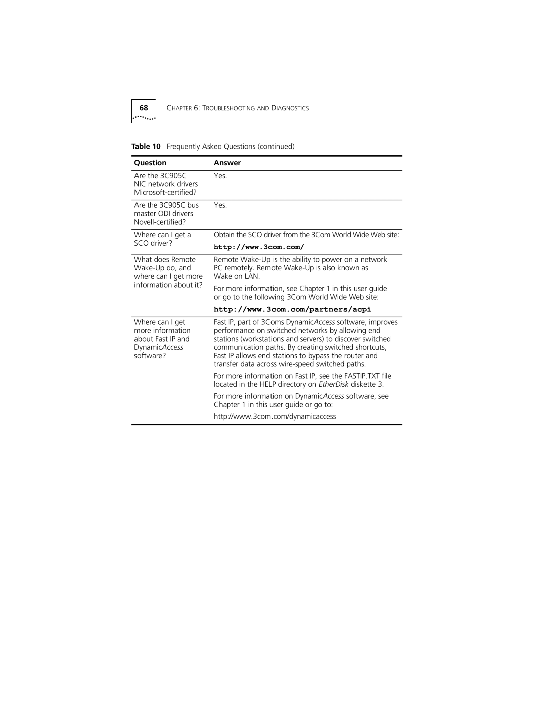 3Com 3C905C-TX-M, 3C905C-TX manual Fast IP, part of 3Coms DynamicAccess software, improves 