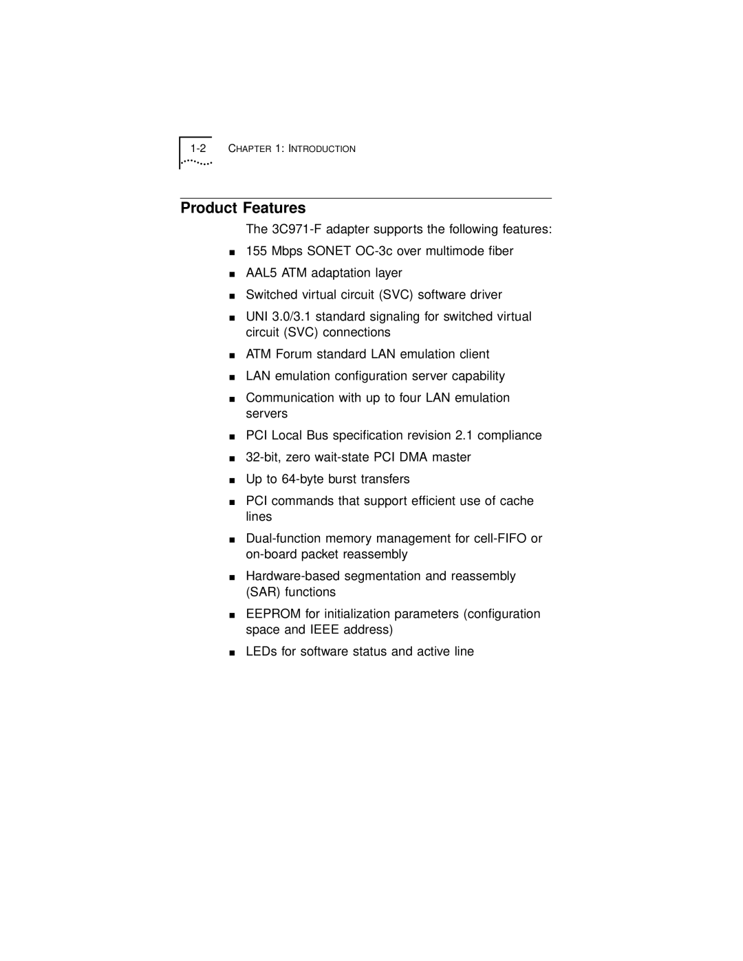 3Com 3C971-F manual Product Features 