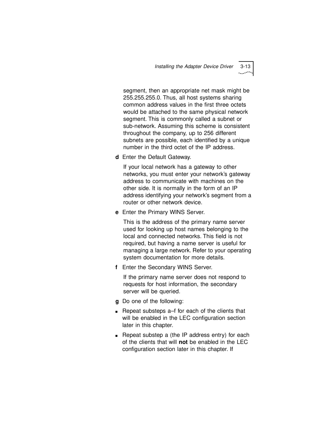 3Com 3C971-F manual Installing the Adapter Device Driver 