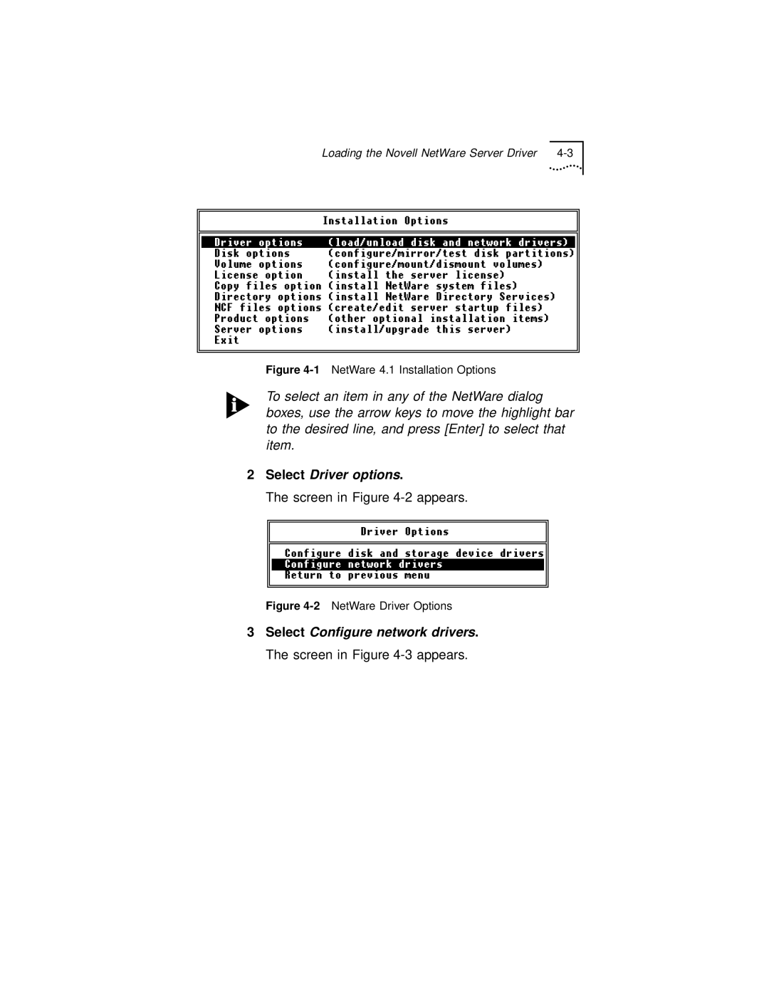 3Com 3C971-F manual Select Driver options 