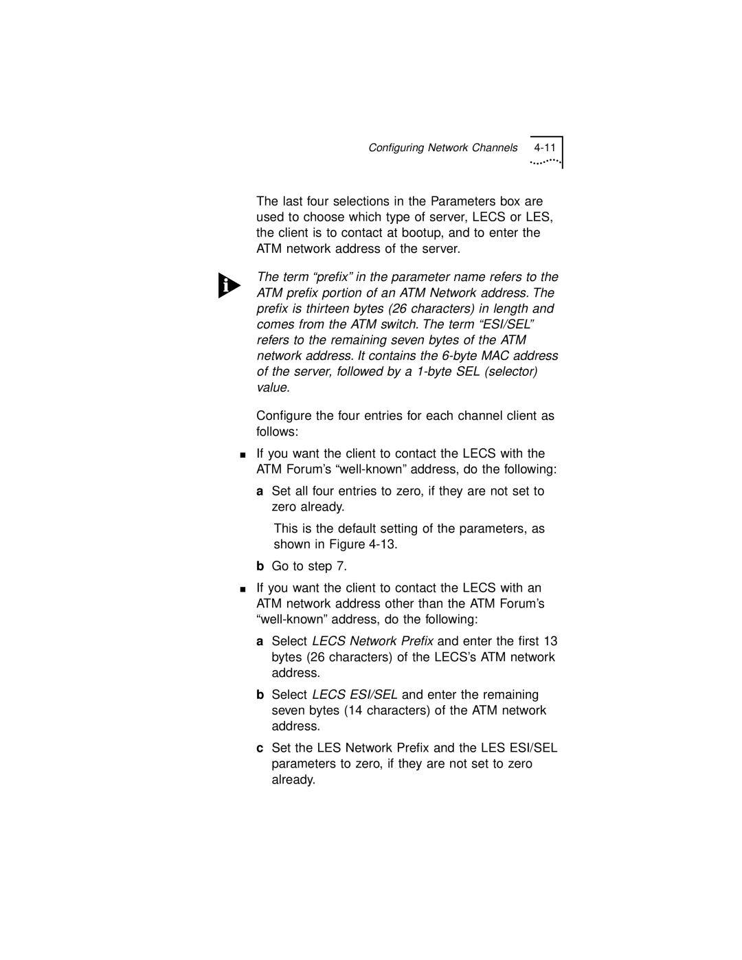 3Com 3C971-F manual Configuring Network Channels 