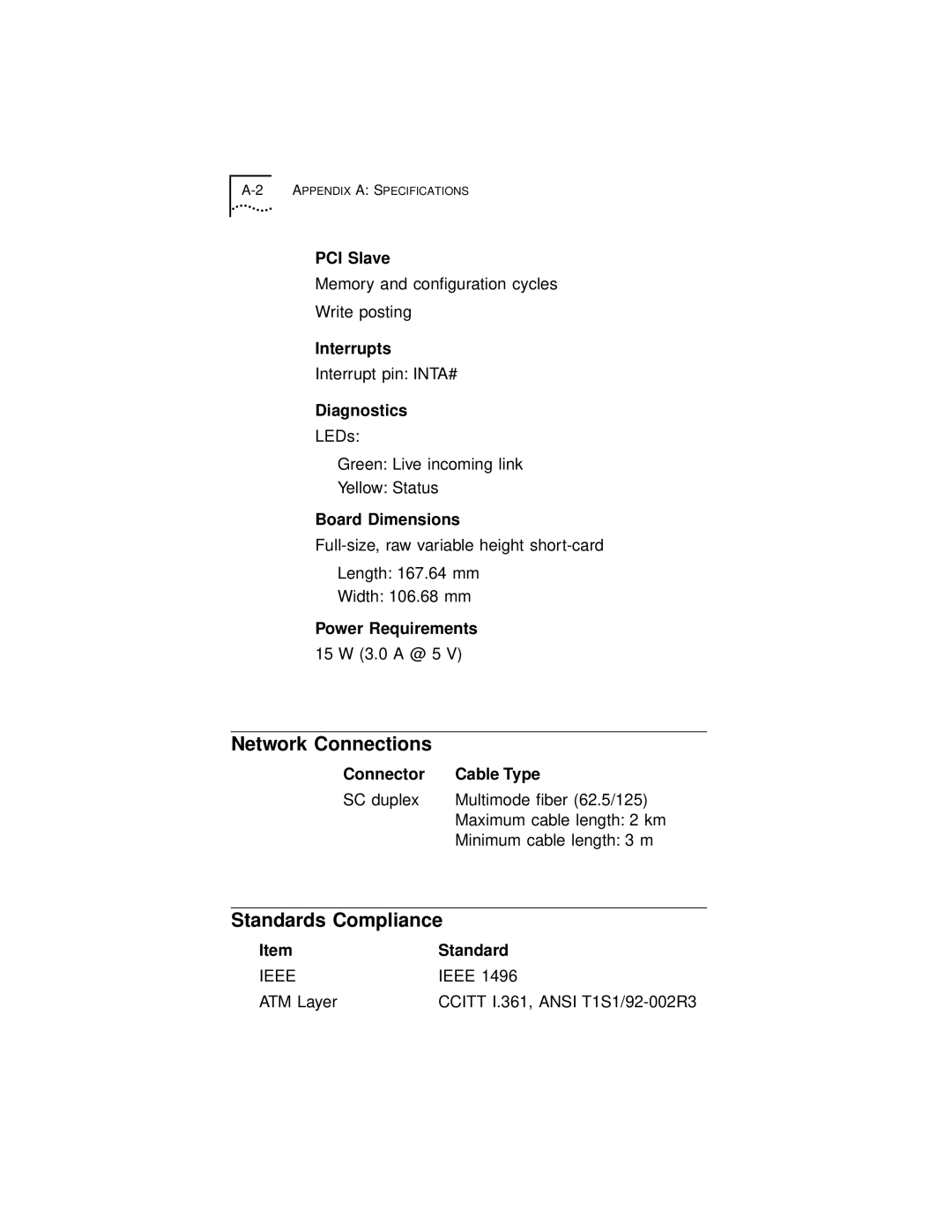 3Com 3C971-F manual Network Connections, Standards Compliance 