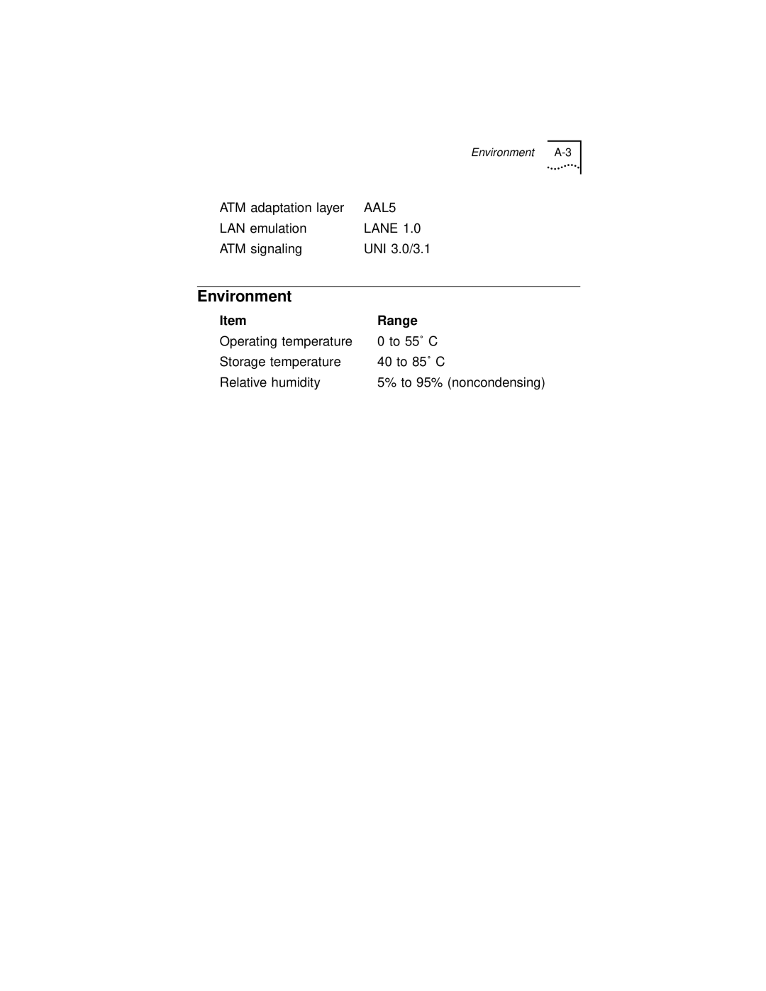 3Com 3C971-F manual Environment, Range 