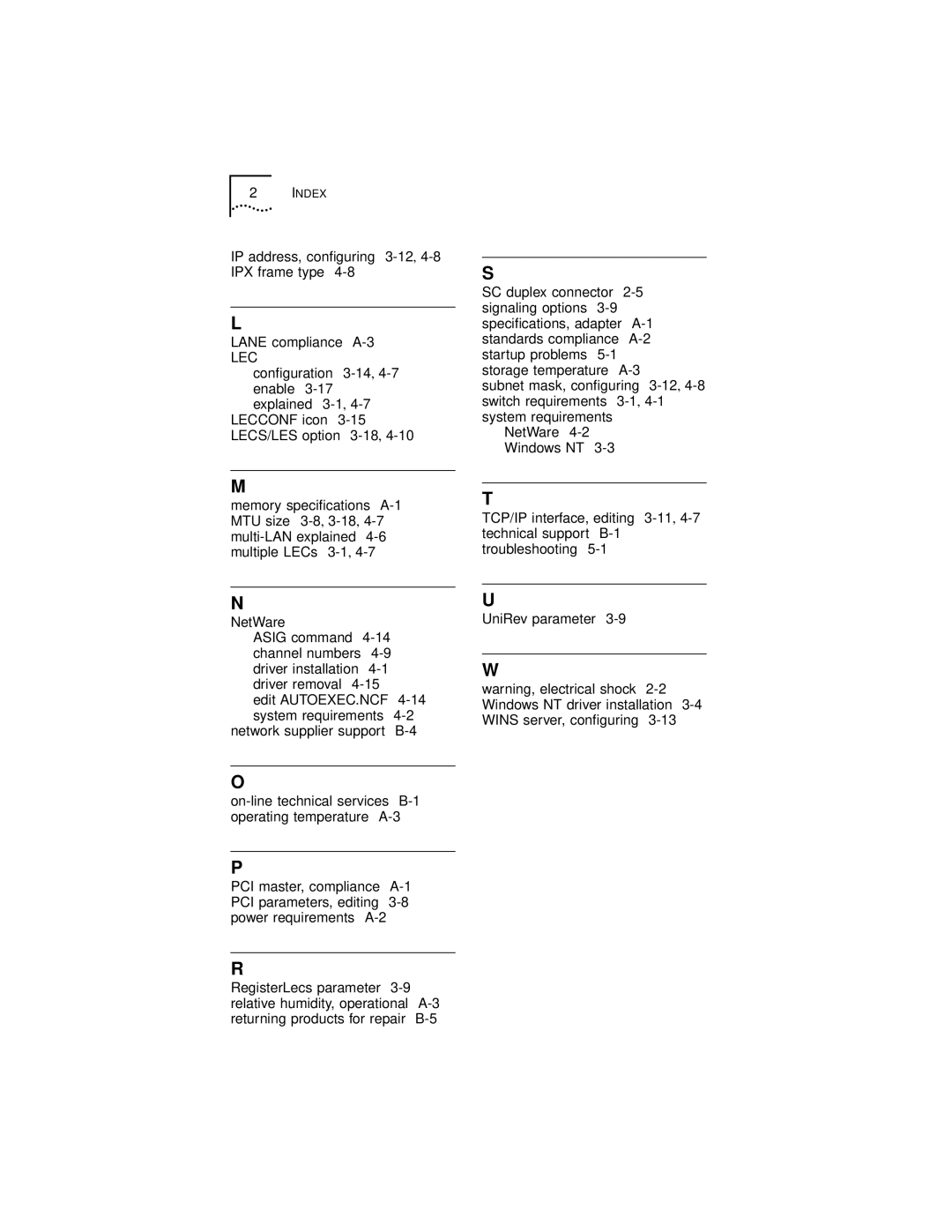 3Com 3C971-F manual Lec 