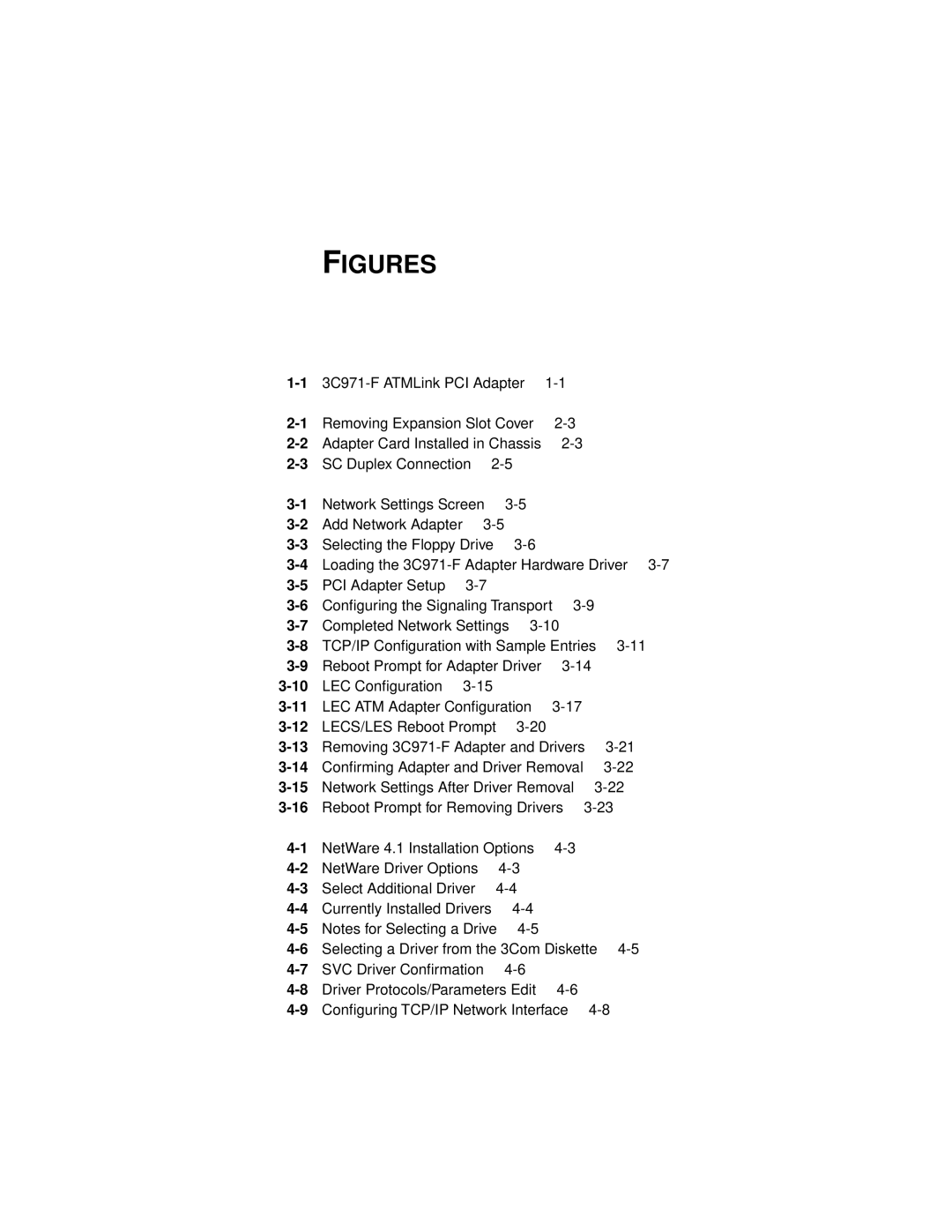 3Com 3C971-F manual Figures 