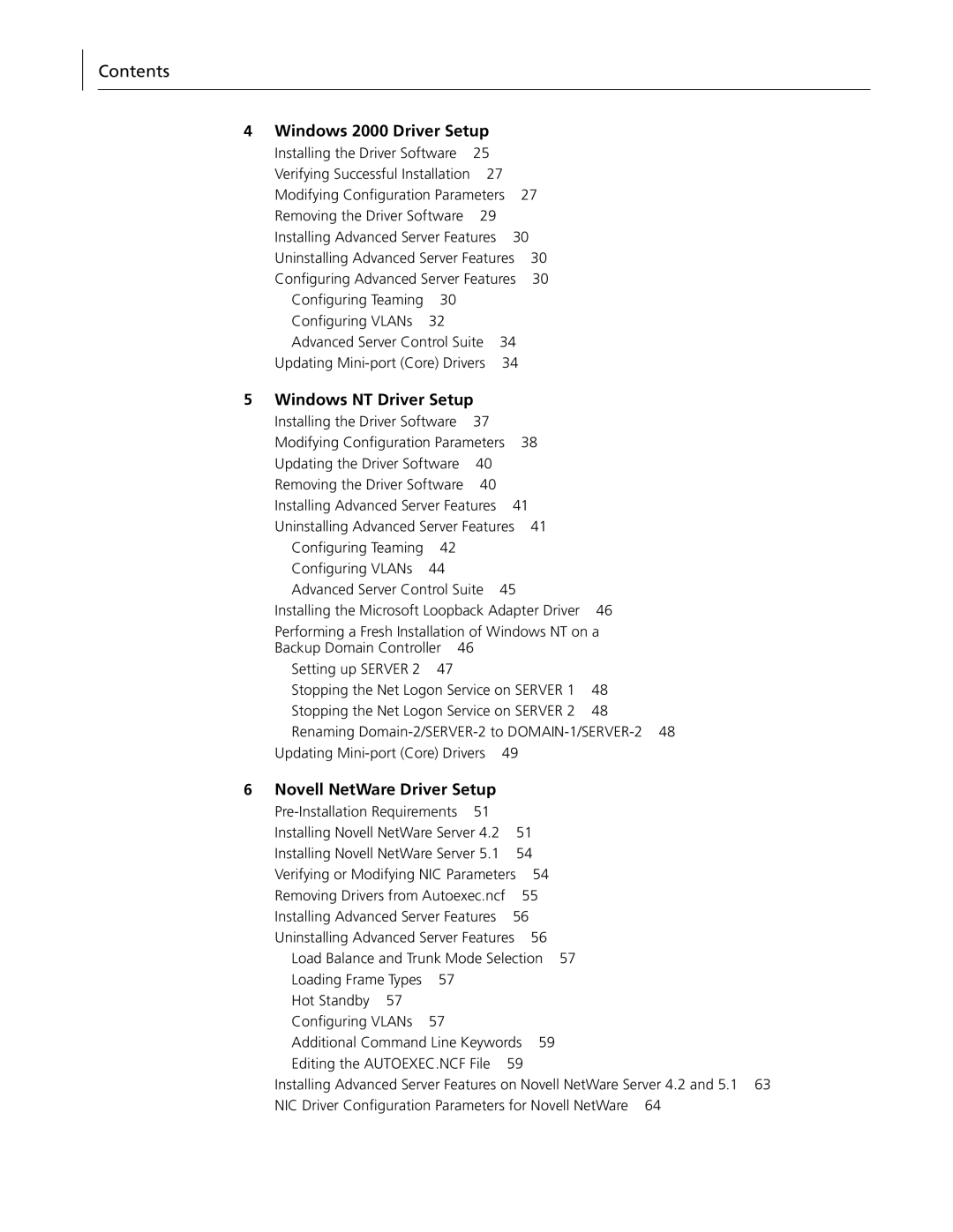 3Com 3C996B-T manual Contents 